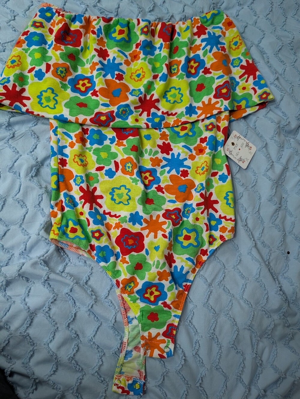 Juniors s Floral Off-Shoulder One-Piece Body Suit